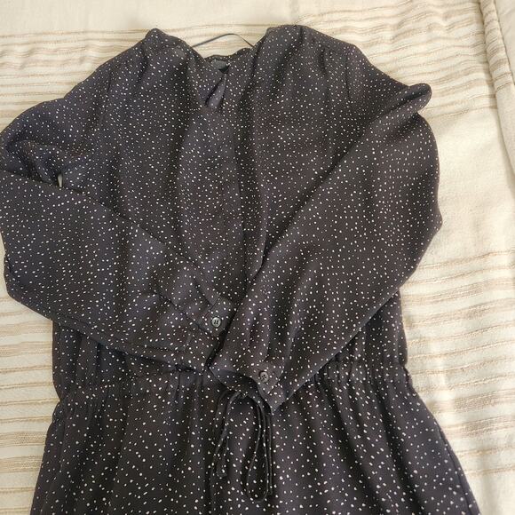 Hilary Radley Black Speckled Long Sleeve Mini Dress small - Picture 9 of 13